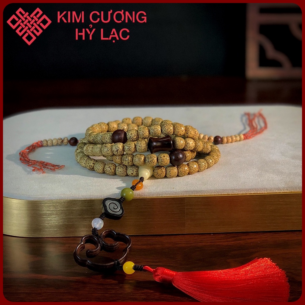 Chuỗi 108 Hạt Chuỗi Đeo Tay, Vòng Phong Thủy Bồ Đề Tinh Nguyệt [Kim Cương Hỷ Lạc] - 8 Ly