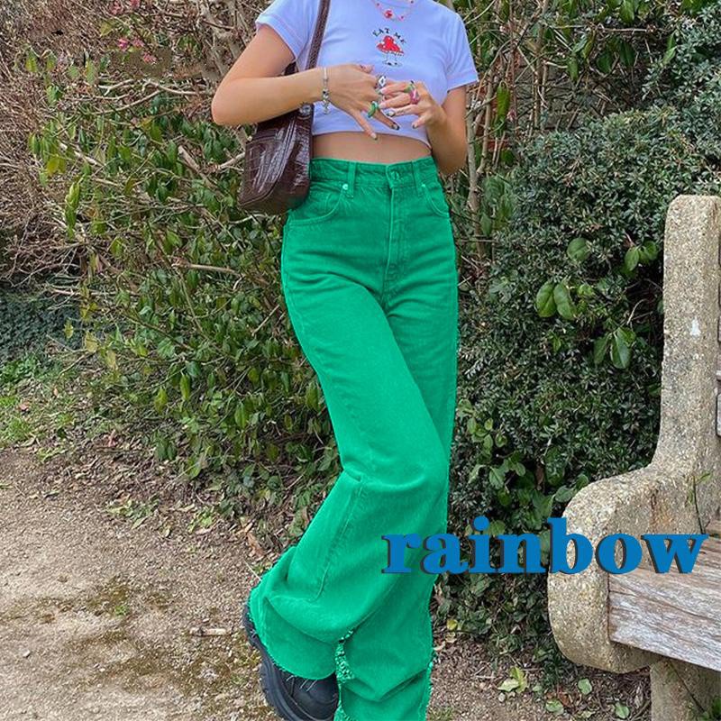 Quần Jean Dài Ống Loe Màu Sắc Cầu Vồng Thời Trang Dành Cho Nữ 4 Màu Lựa Chọn | BigBuy360 - bigbuy360.vn