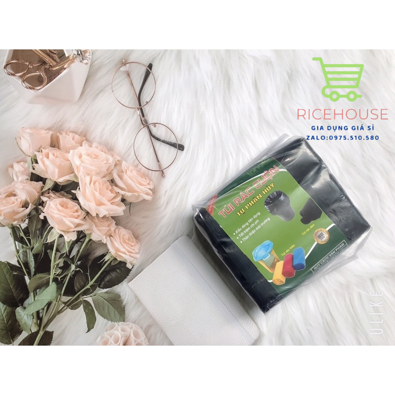 Túi rác tự phân hủy- Bao rác đen kích thước lớn 55*65cm
