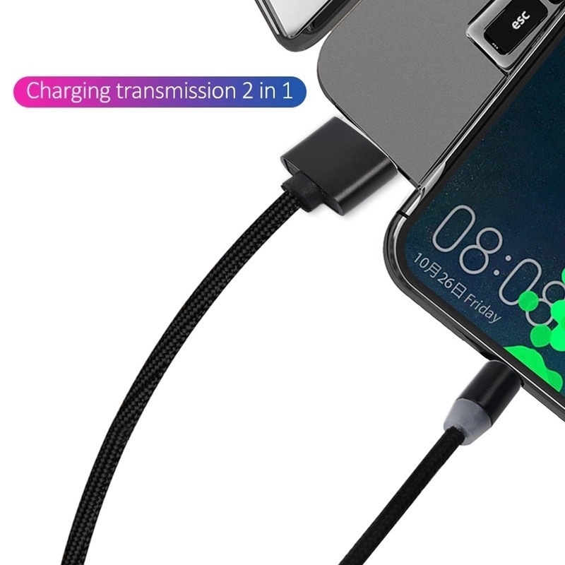 360 ° Dây Cáp Sạc Nhanh Đầu Tròn Hít Nam Châm Tự Động Dùng Cho Micro Usb Type C IPhone Android Điện Thoại