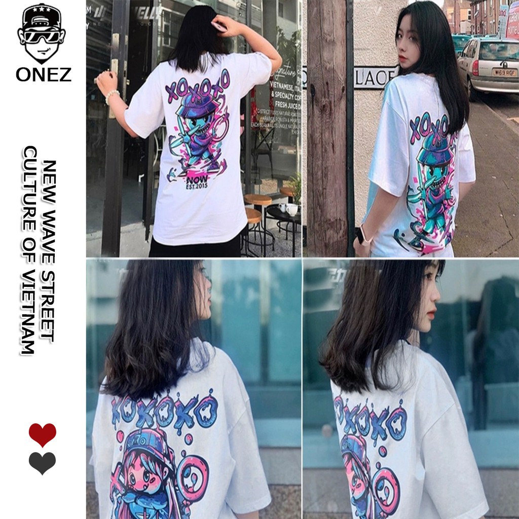 [Bán Giá Gốc] Áo thun tay lỡ ONEZ ,áo phông Unisex nam nữ, Ulzzang mặc cặp, nhóm Cotton oversize form rộng XOXO OZT02 | BigBuy360 - bigbuy360.vn