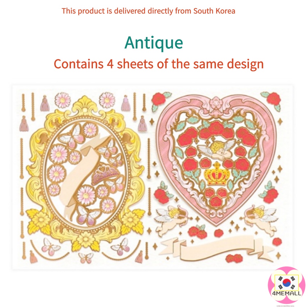Photo album decoration gold leaf stickers  2 types, diary decoration