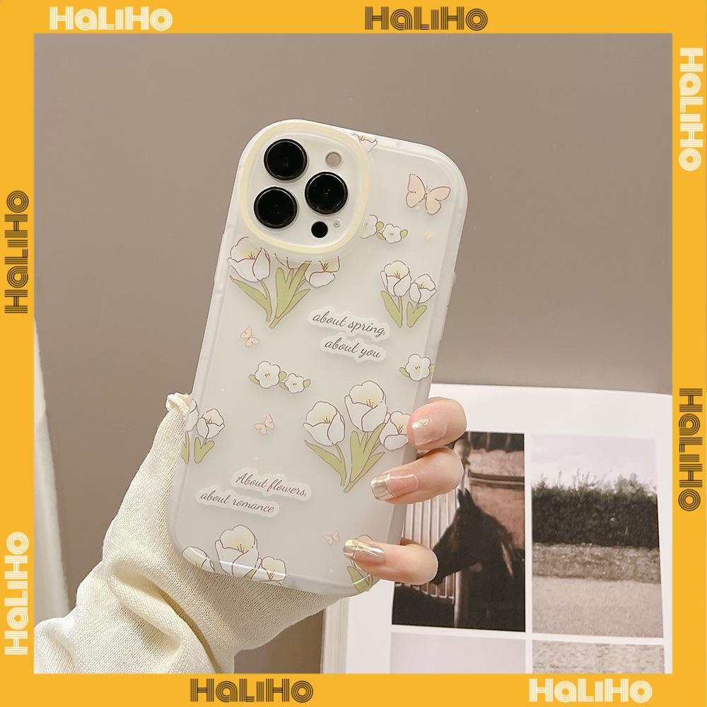 iPhone Case Silicone Soft Case Clear Case Thickened Airbag Shockproof Camera Full Coverage Protection Green Flower For iPhone 13 Pro Max iPhone 12 Pro Max iPhone 11 iPhone7 Plus