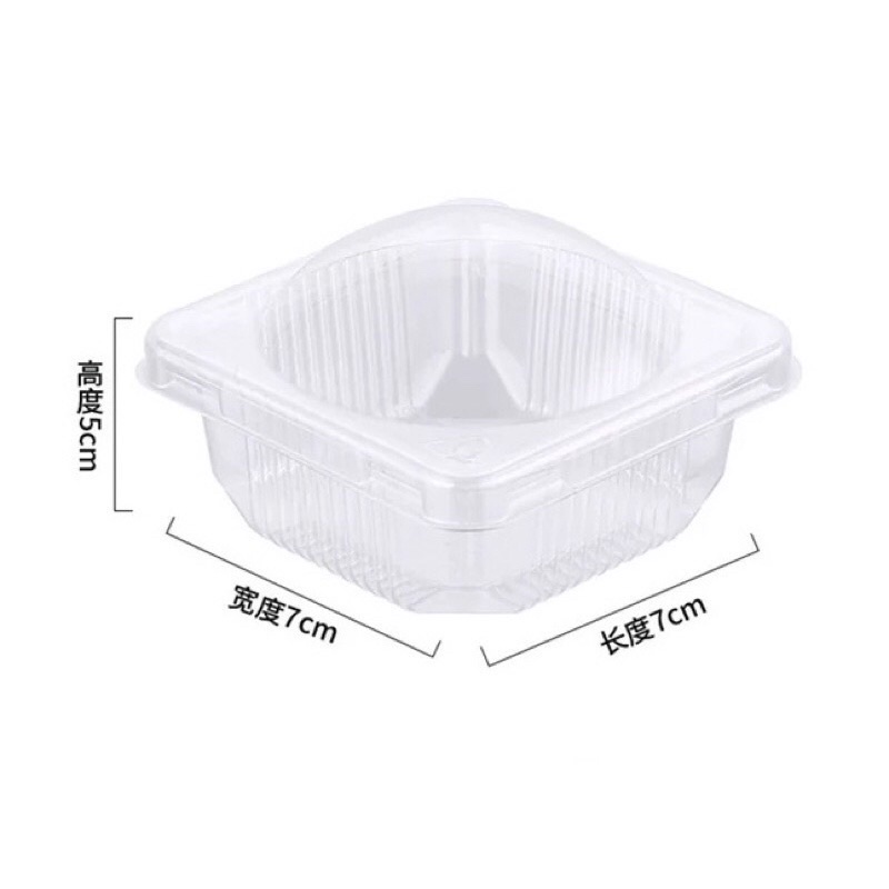 Set 50 Hộp pet nhựa nắp vuông đựng bánh 50-80gr