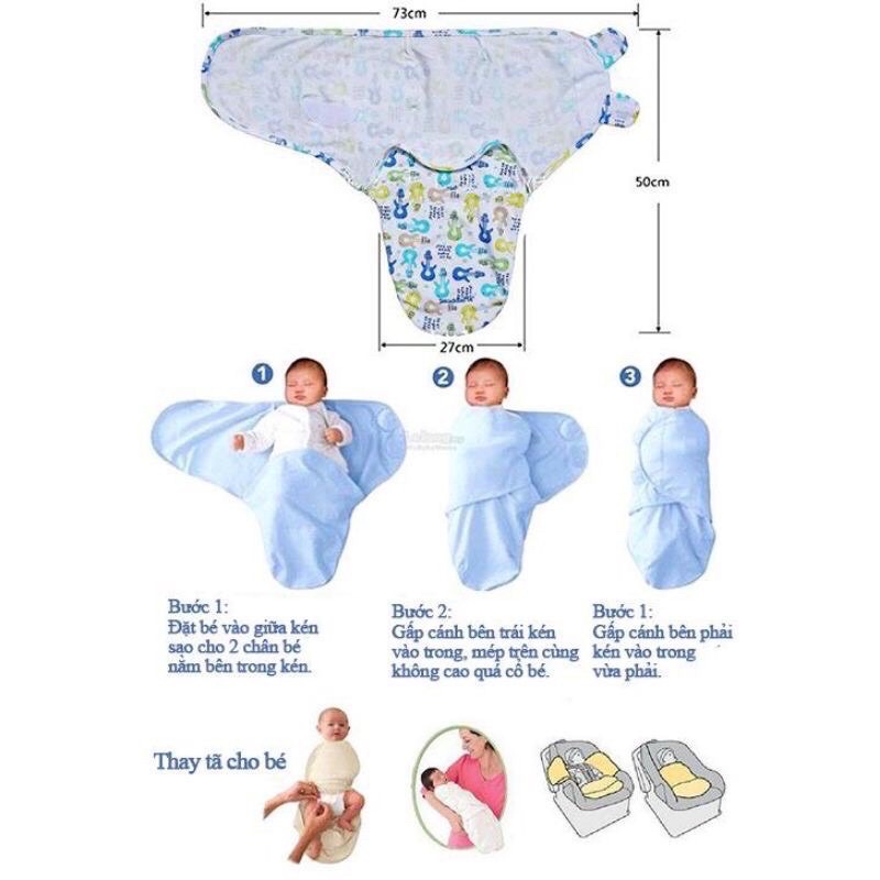 Khăn quấn ủ kén cho bé sơ sinh, Chăn ủ quấn trẻ Swaddle Me