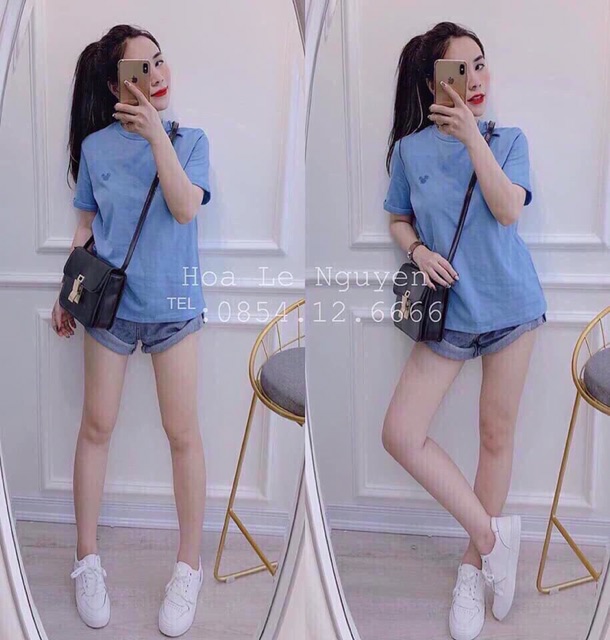 Áo phông thêu mickey