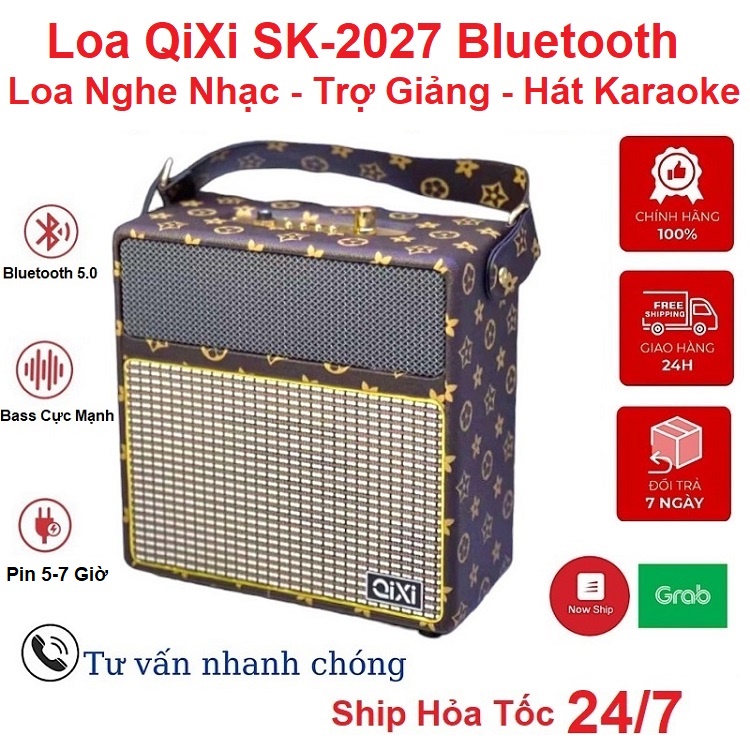 Loa Bluetooth 5.0, Chính Hãng Qixi SK-2027, Mic Không Dây Zansong v6, Chuyên Nghe Nhạc - Hát Karaoke - Âm Thanh Cực Hay