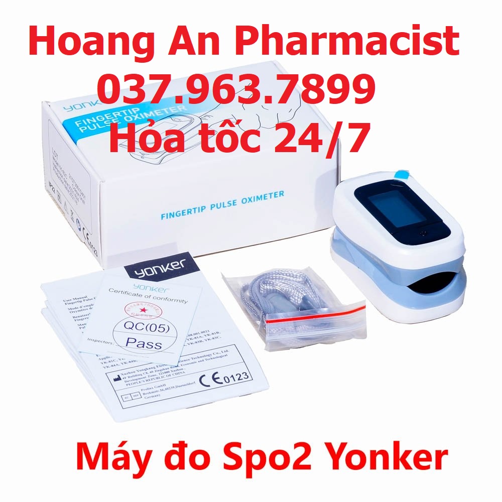 máy đo nồng độ oxy máu spo2 &amp; nhịp tim Yonker hàng chính hãng cty có bảo hành