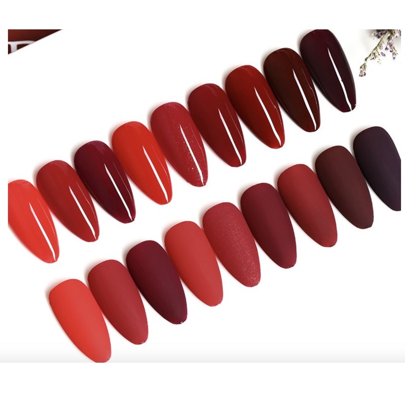 Sơn gel AS sơn móng tay gel sơn nail dùng máy hơ gel tone đỏ tươi đỏ cherry đỏ đô NAIL SUZY mã AJN 15ml