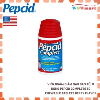 Viên ngậm giảm đau bao tử, ợ nóng Pepcid Complete 50 Chewable Tablets Berry Flavor