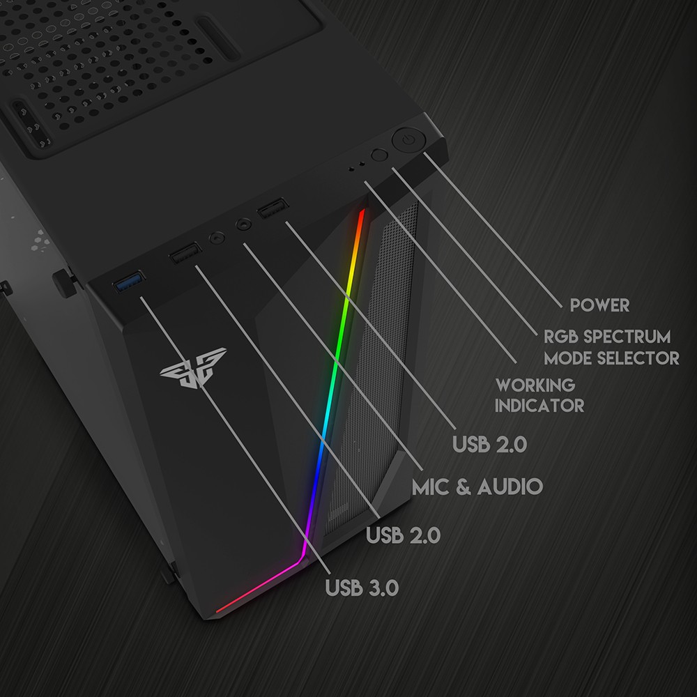 [Mã BMLTA50 giảm 10% đơn 150K] Vỏ case máy tính Fantech CG71 PULSE LED RGB Siêu Đẹp - Hãng phân phối chính thức