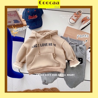 Hoodie 2 lớp place love here style hàn quốc phù hợp bé trai bé gái size 80-120