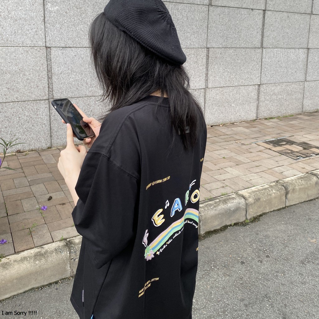 Áo thun nam nữ local brand unisex Fearow Sweet Rainbow Tee /Màu Đen FW116