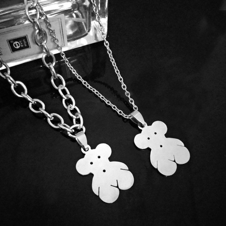 [Mã FASHIONCB232 hoàn tối đa 15K xu đơn 50K] Dây chuyền mặt gấu bằng thép không gỉ phong cách Hip Hop | BigBuy360 - bigbuy360.vn