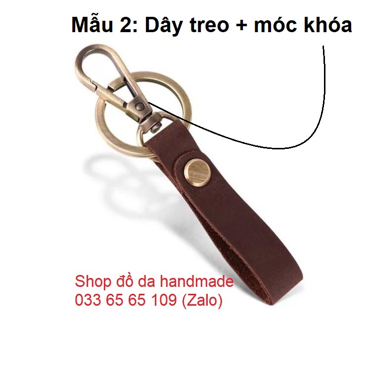 Móc treo chìa khóa da bò thật 100%, dây đai móc khóa, móc treo chìa khóa hàng việt chất lượng cao