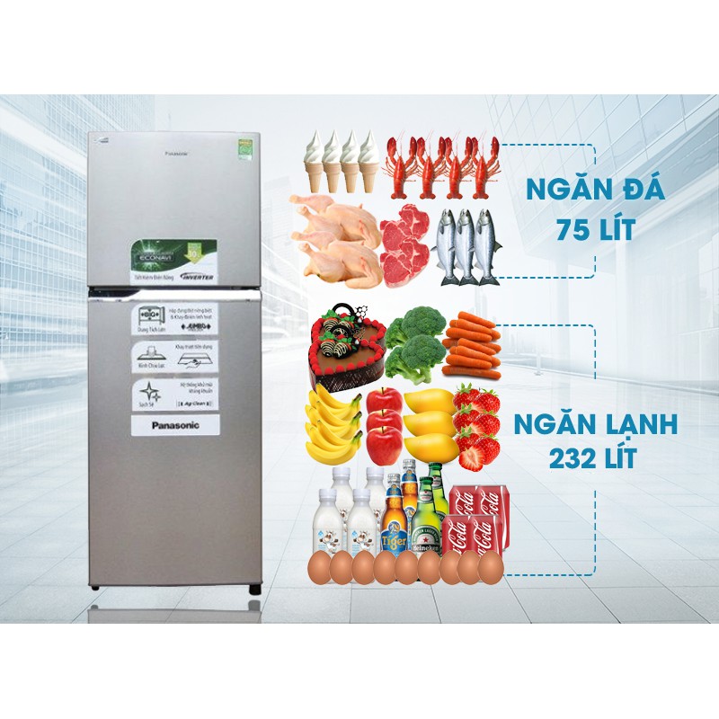 Hà Nọi Thanh lý Tủ lạnh inverter Aqua AQR-I287BN 267 lít, Tủ lạnh Panasonic 307 lít NR-BL347
