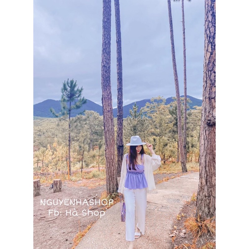 [Mã FATHANG5 giảm 10K đơn 50K] Set Áo Cột Vai Quần Ống Rộng Có Mút Sẵn Hàng Cao Cấp<Hình Thật Sp> | BigBuy360 - bigbuy360.vn