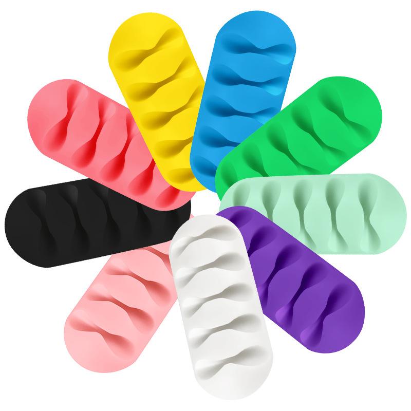 Miếng cố định dây cáp sạc - dụng cụ cố định dây sạc - tai nghe chống rối dây chất liệu silicon