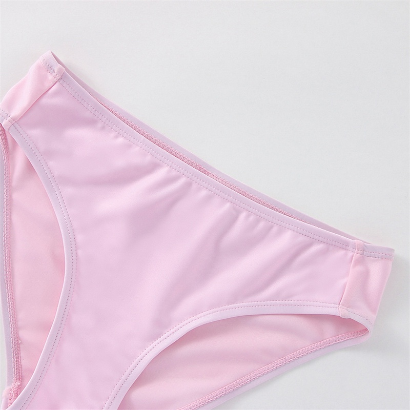 Bộ Đồ Bơi Hai Mảnh Phối Ren Bèo Màu Hồng Mẫu Mới 2022 Dành Cho Bé Gái