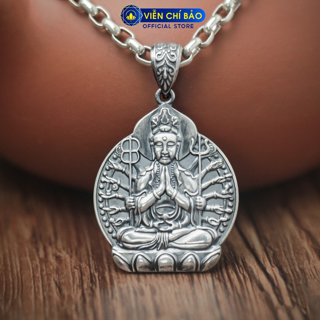 Mặt dây chuyền phật bản mệnh 12 con giáp nam nữ bát nhã tâm kinh chất liệu bạc Thái 925 thương hiệu Viễn Chí Bảo M100027