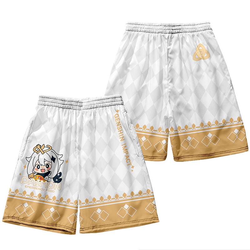 Quần Short Đi Biển Dáng Rộng In Họa Tiết Game Genshin Va Chạm Độc Đáo Thời Trang Mùa Hè Cho Nam Và Nữ