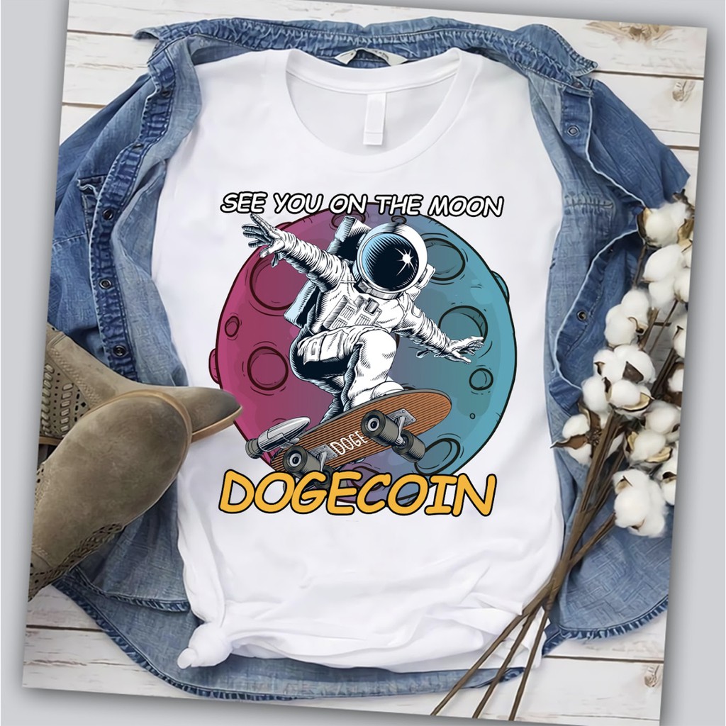 Áo Thun Dogecoin To The Moon Kiểu Dáng Unisex Siêu Sale