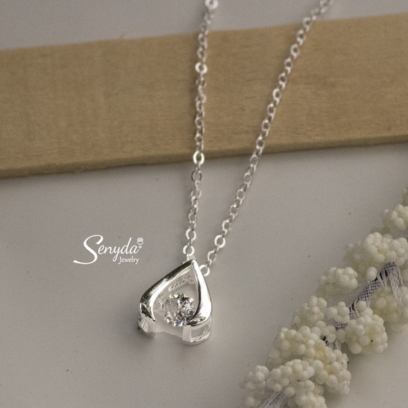 Dây chuyền bạc SENYDA tam giác dancing stone DC668-DC672