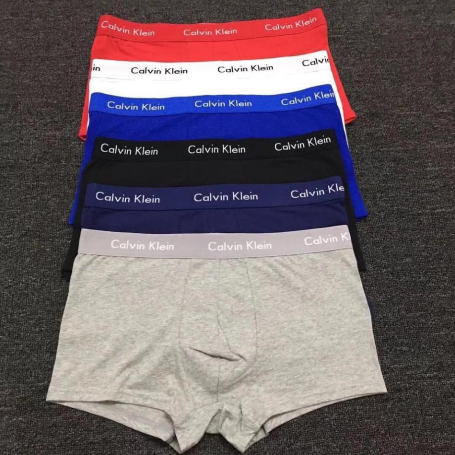 [ XẢ KHO 3 NGÀY ] Quần lót quần sịp nam quần boxer cotton co giãn 4 màu : Đen - Trắng - Ghi - Đỏ - cạp chữ Kle dệt sexy