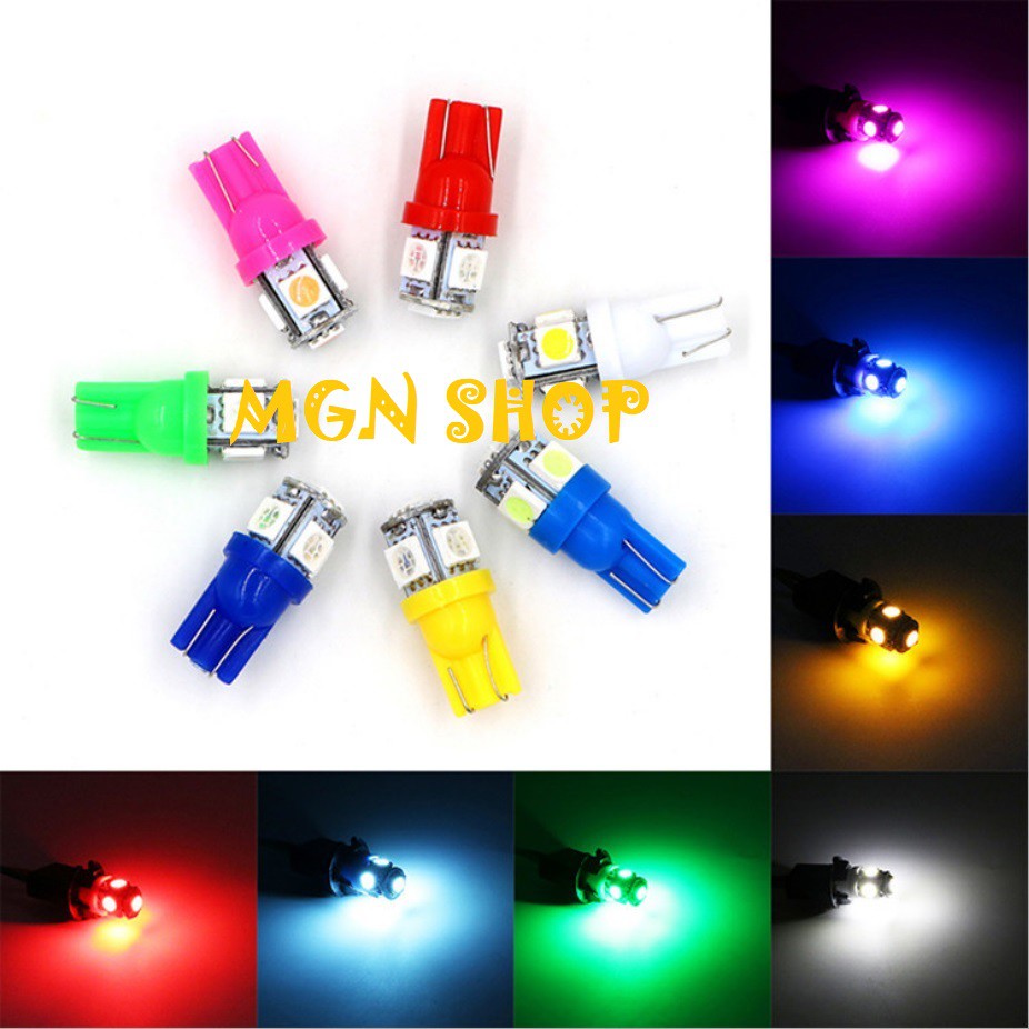 LED [T10] [5 Chip Led SMD] [7 màu] [01 bóng] dành cho ô tô xe máy