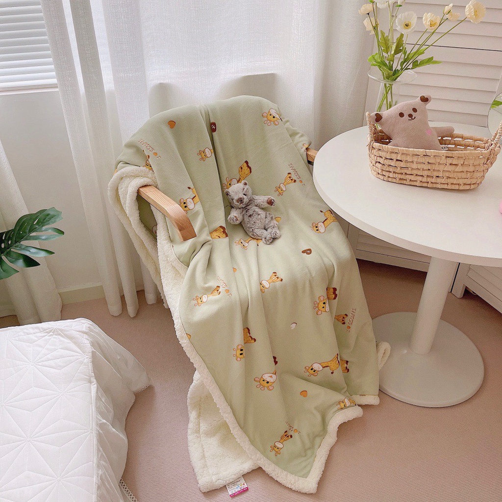 ( Hàng Thiết Kế 11 Mẫu ) Chăn Lông Cừu Tuyết Sữa✨1m5x2m-Tiệm Nhà Mêu✨ Chất lông cừu nhẹ và ấm áp đong đầy yêu thương