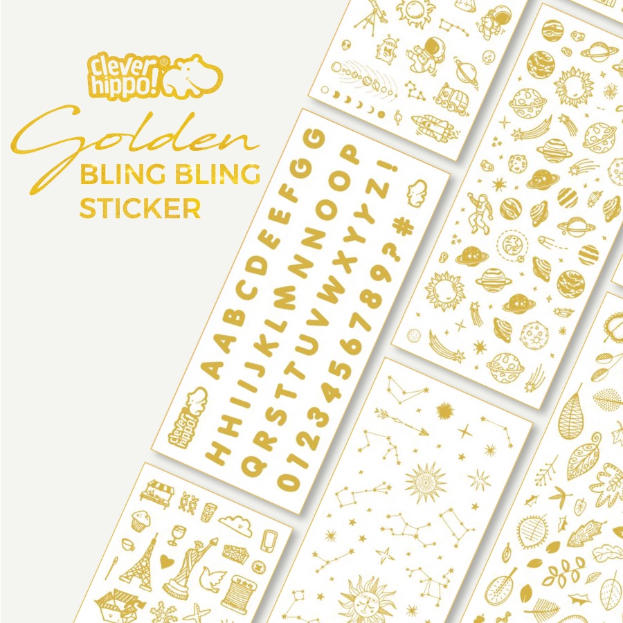 Bộ Golden Sticker CLEVER HIPPO Lấp Lánh STICKER01/GOLDEN