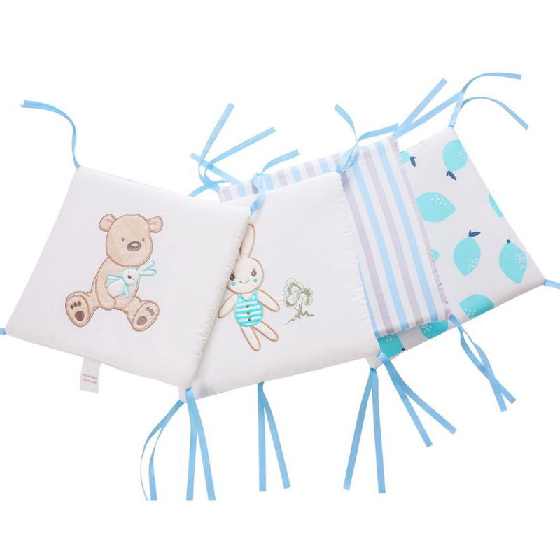 Bộ 6 Miếng Đệm Cotton Thoáng Khí Bảo Vệ Giường Ngủ Cho Bé