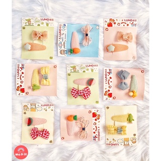 Set kẹp tóc nơ và hình ngộ nghĩnh cho bé_Kẹp tóc Nhà Dì Út