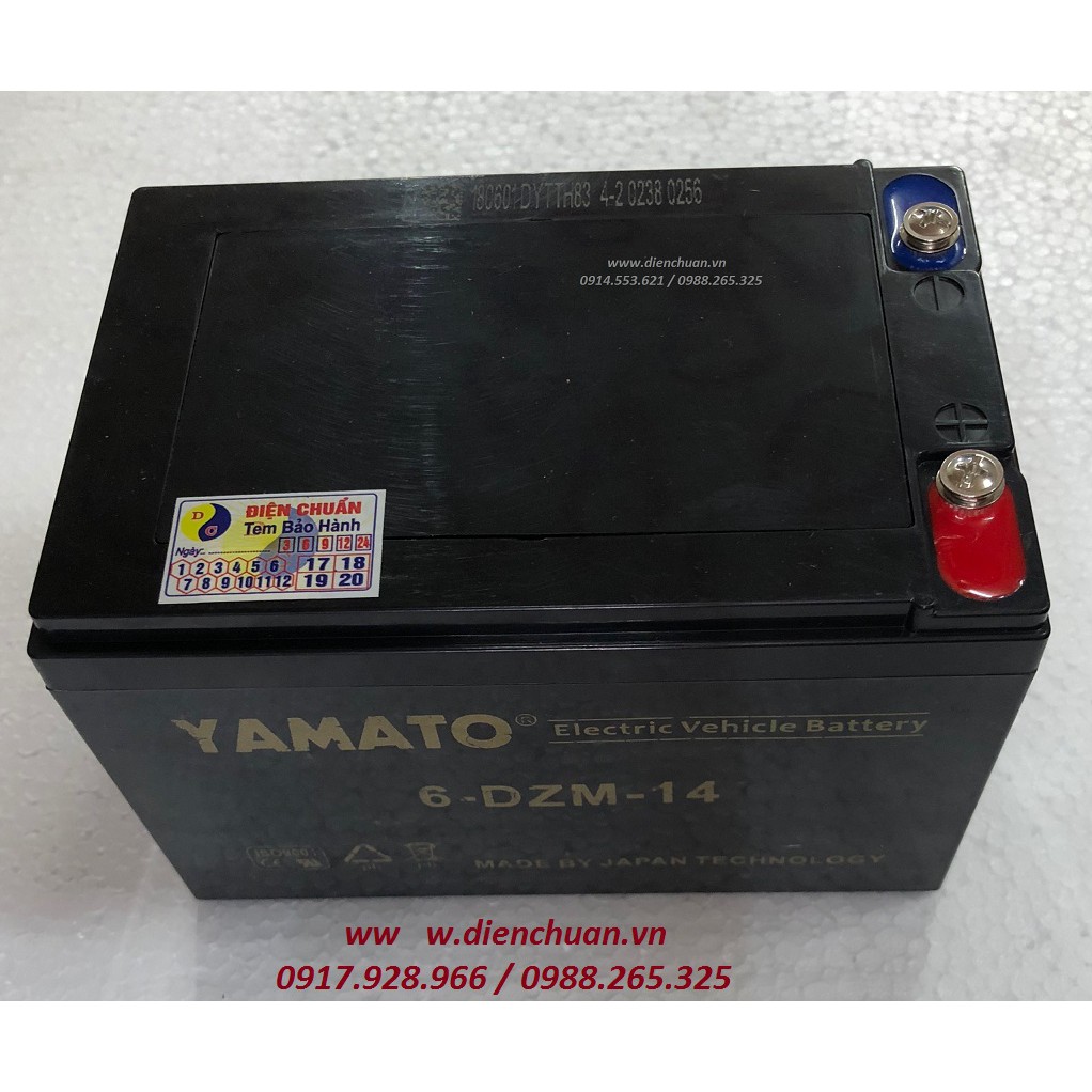 Ắc quy xe đạp điện 12V 14Ah Yamato 6-dzf-14