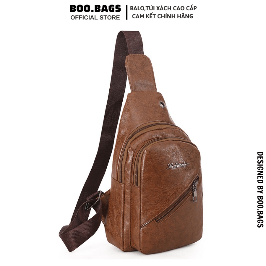 Túi Đeo Chéo Nam, Túi Đeo Ngực Đi Làm Nhỏ Gọn Da Pu Cao Cấp Không Bong Tróc Boobags  Boo-019