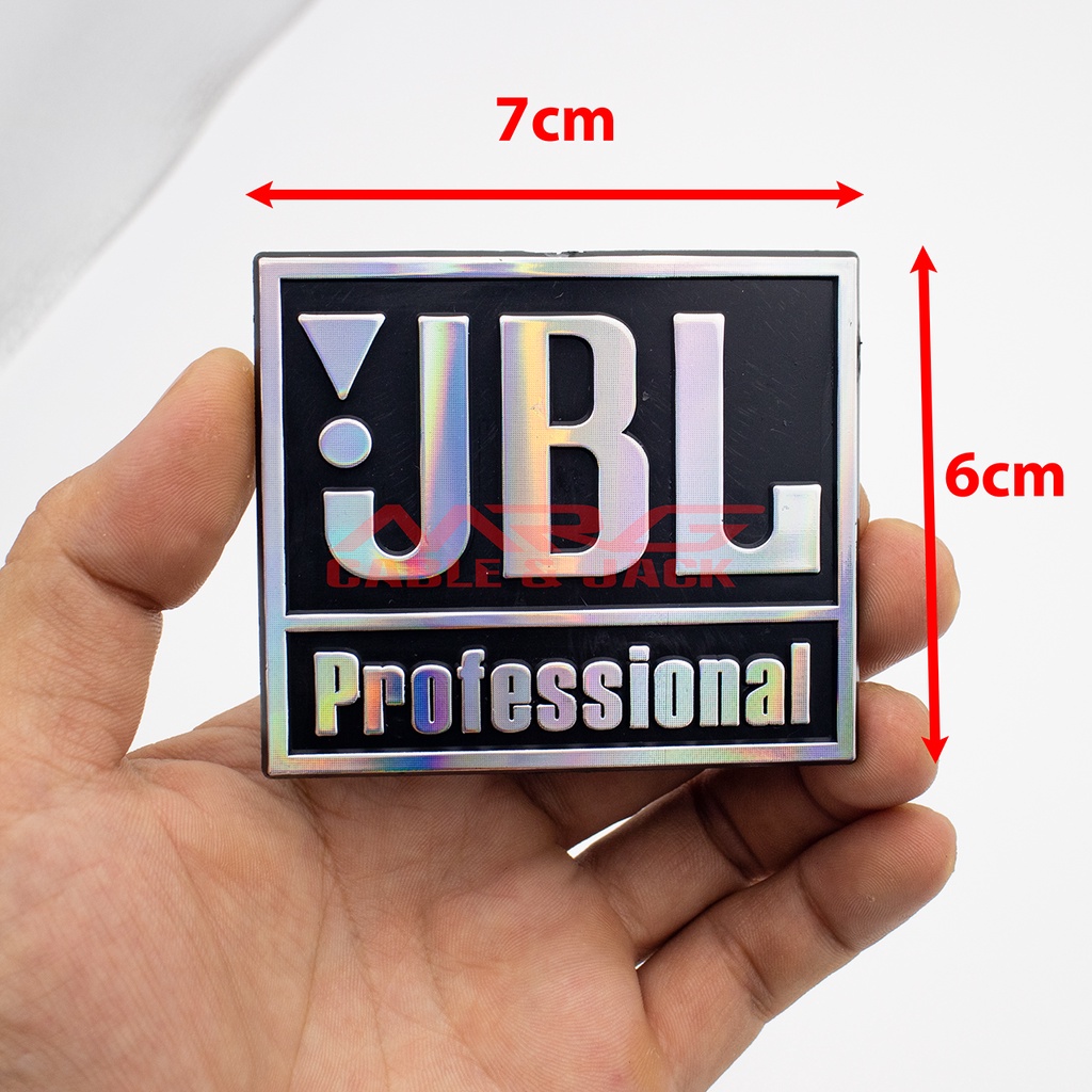 Tem Loa JBL 7cm x 6cm, nhựa đen, giá 1 đôi .