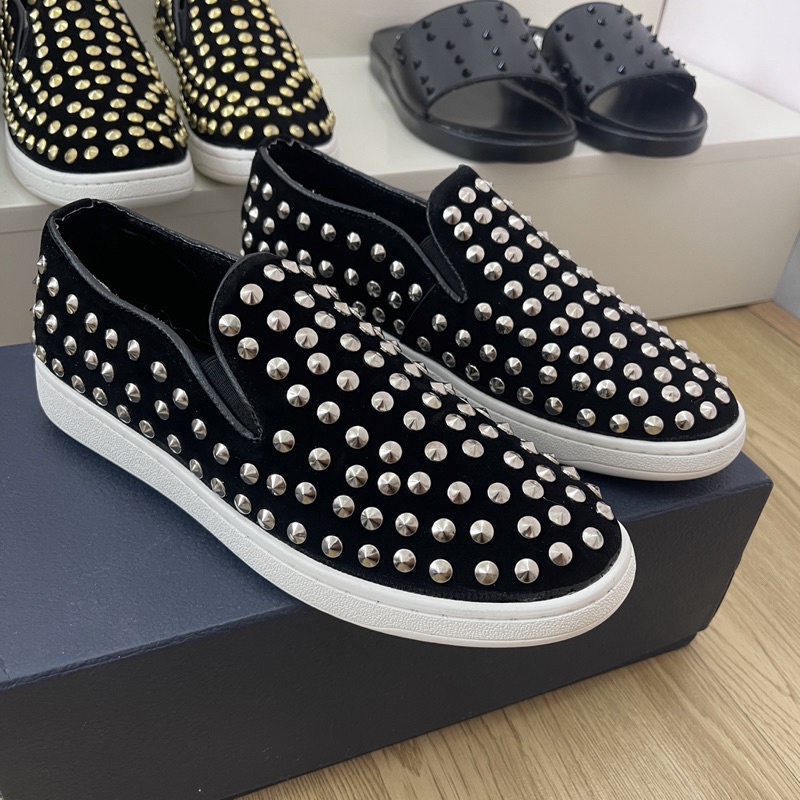 Giầy đính đá đầu lâu nam (kèm video trên tay )giầy gắn đinh trắng