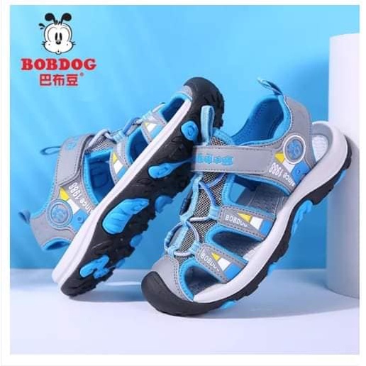 Sandal Bít mũi bé trai Bobdog siêu nhẹ cho bé từ 5-12 tuổi . Sẵn xanh cam 30,31,33
