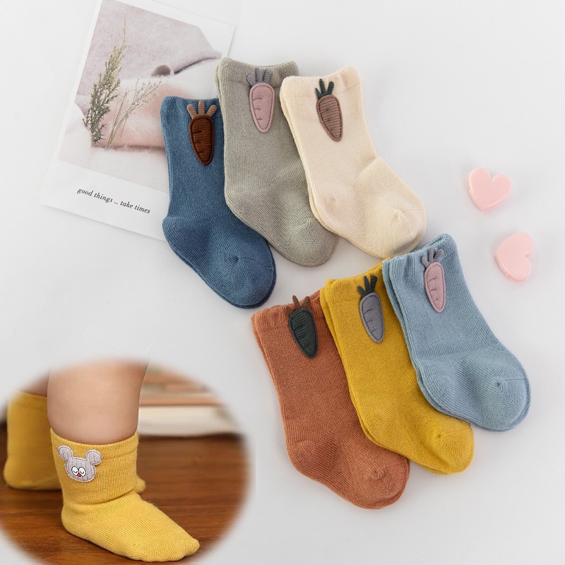 XẢ LẺ SIZE SIÊU RẺ- Tất trẻ em.Sét 3 đôi tất cổ cao cho bé hình ngộ nghĩnh đáng yêu