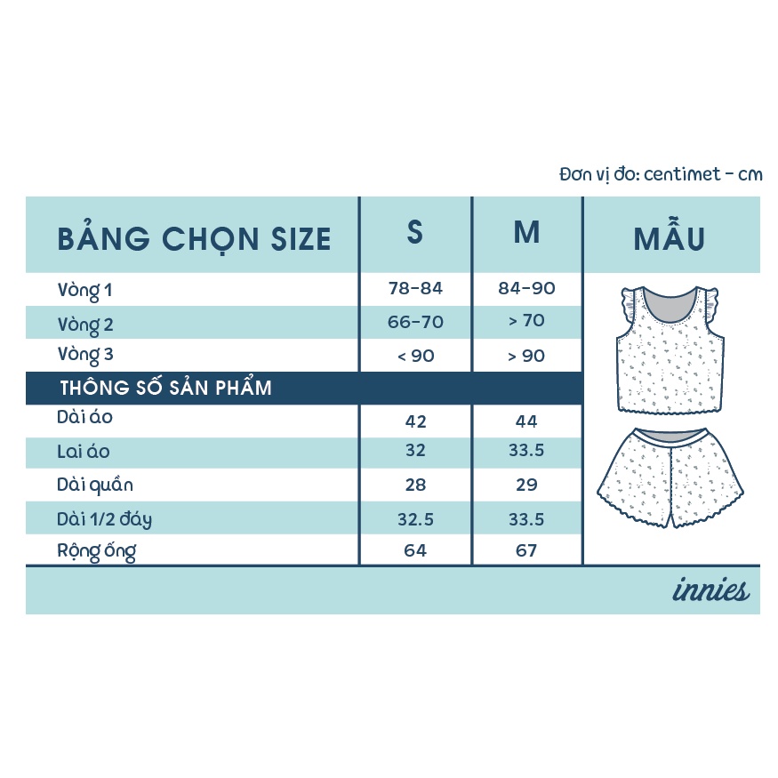 Bộ mặc nhà thun gân lạnh cotton, tay cánh tiên dễ thương cho nữ - Innies