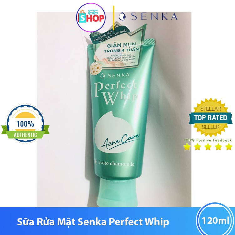 Sữa Rửa Mặt Senka Perfect Whip Acnes Care Dành Cho Da Mụn 100g