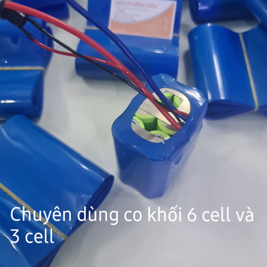 Màng co nhiệt pin 18650 (co được 3 cell và 6 cell). Giá 2 mét / 5 mét màng co nhiệt loại dày, đường kính màng co 85mm