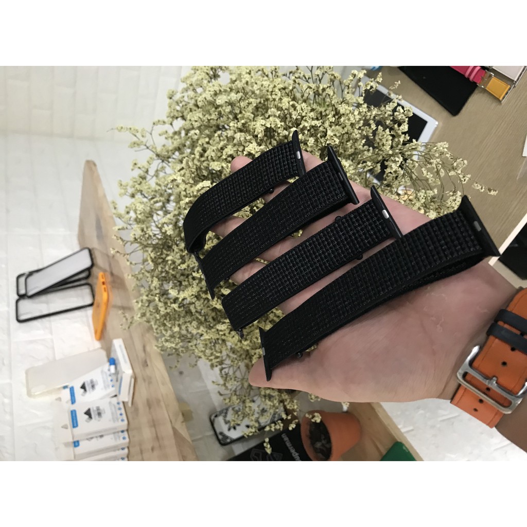 Dây thể thao nylon loop apple watch sr1/2/3/4 màu đen