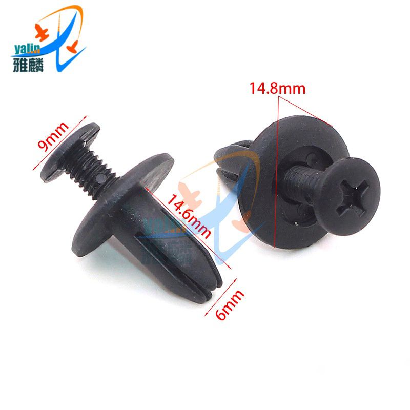 Bộ 100 ốc vít nhựa tấm chắn bùn 6mm gắn cản lòng dè phù hợp nhiều dòng xe ô tô