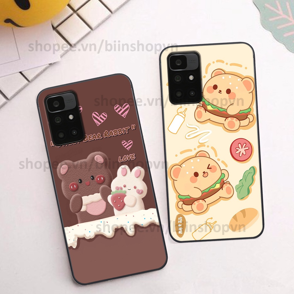 Ốp Xiaomi Redmi 10 in hình gấu chocolate kẹo ngọt siêu đẹp siêu xinh