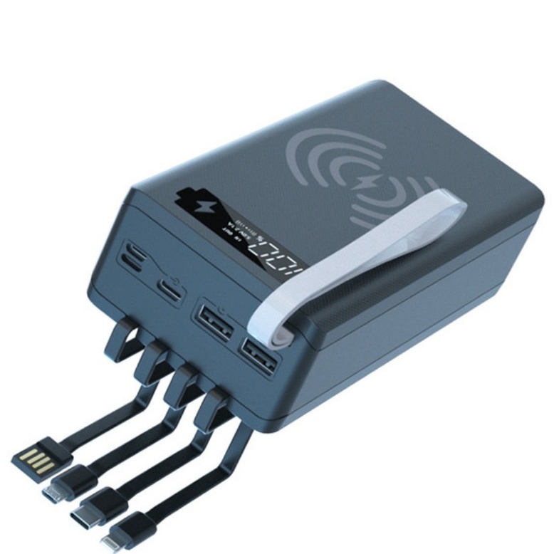 Box sạc dự phòng 12 cell 5V2.1A Không dây kèm 4 cáp sạc bản cao cấp 2023 mạch xịn lỗi hoàn tiền [C12D-QI]