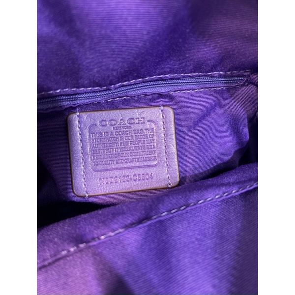 Balo Co ach da thật phối canvas mini