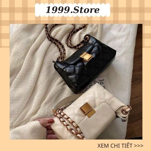 Túi Đeo Chéo Nữ Kẹp Nách Khóa Vuông Da Mềm Dây Xích Phong Cách Hàn Quốc 1999 STORE  TX30