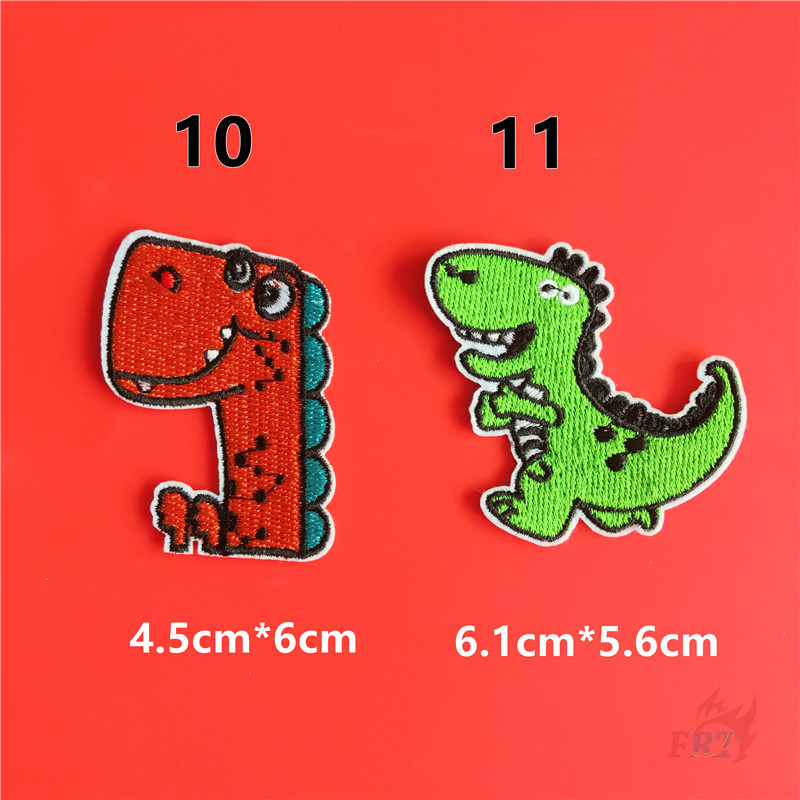 Miếng vá ủi thêu trang trí quần áo hình khủng long hoạt hình Series 02