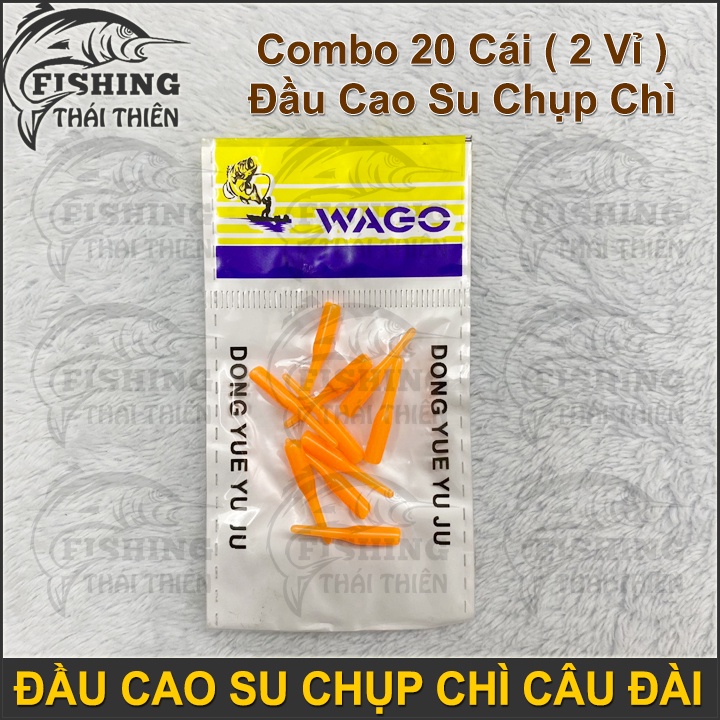 Combo 20 Cái ( 2 vỉ ) Đầu Cao Su Chụp Chì Câu Đơn, Đài Siêu Tiện Lợi